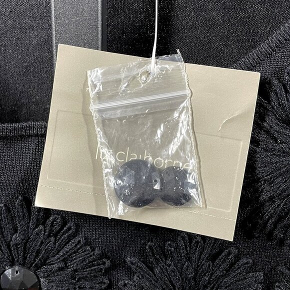 NEW Liz Claiborne Sweater Womens Large black silk knit floral pull over - Picture 5 of 11